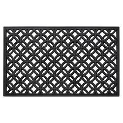 Wrought Iron Rubber Mat 18" x 30" by Achim Home Décor in Black Circle