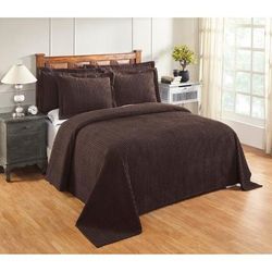Better Trends Jullian Collection in Bold Stripes Design Bedspread by Better Trends in Chocolate (Size TWIN)
