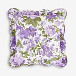 Florence Square Pillow by BrylaneHome in Plum Floral