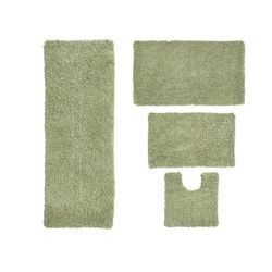 Fantasia 4-Pc. Bath Rug Set by Home Weavers Inc in Sage (Size 4 RUG SET)