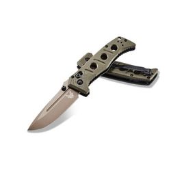 Benchmade Sibert Mini Adamas Axis Stud Folding Knife 3.25in CPM-CruWear Steel Drop Point Flat Earth Coated Blade Contoured G-10 Handle 273FE-2