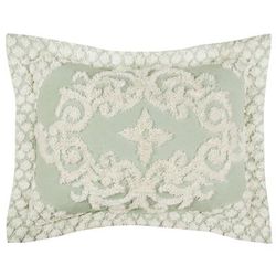 Chenille Medallion Design, Standard Sham by Better Trends in Sage (Size STANDARD)