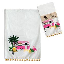 Flamingo Camper Tea Towel - Box of 4 - CTW Home Collection 780245