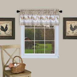 Wide Width Barnyard Window Curtain Valance - 58x14 by Achim Home Décor in Taupe (Size 58" W 14" L)