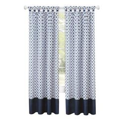 Wide Width Callie Cuff Tab Top Window Curtain Panel - 52x63 by Achim Home Décor in Navy (Size 52" W 84" L)