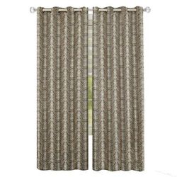 Wide Width Python Grommet Window Curtain Panel by Achim Home Décor in Brown Gold (Size 52" W 63" L)