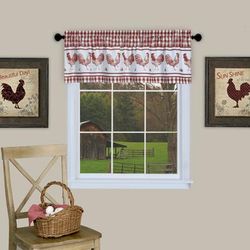 Wide Width Barnyard Window Curtain Valance - 58x14 by Achim Home Décor in Burgundy (Size 58" W 14" L)