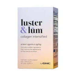LUSTER & LŪM™ BY GNC Women's Collagen Intensified - Fine Lines & Wrinkle Support (120 Vegetarian Capsules)