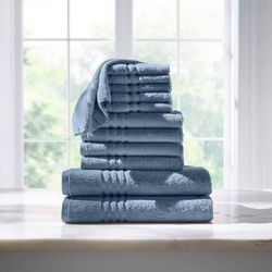 12-Pc. Zero-Twist Bath Towel Set by BrylaneHome in Regatta Blue