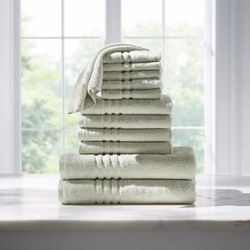 12-Pc. Zero-Twist Bath Towel Set by BrylaneHome in Surf Spray