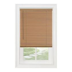 Wide Width Cordless GII Morningstar 1" Light Filtering Mini Blind Woodtone by Achim Home Décor in Wood (Size 27" W 72" L)