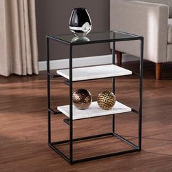 Paignton Glass-Top End Table w/ Storage - SEI Furniture OC1098306
