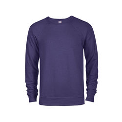 Delta 97100 Fleece Adult French Terry Crew T-Shirt in Purple Heather size 3X | Cotton/Polyester Blend