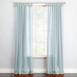 Wide Width BH Studio Sheer Voile Tab-Top Panel by BH Studio in Seaglass (Size 60" W 95" L) Window Curtain