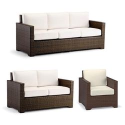 Small Palermo Tailored Furniture Covers - Seating, 3 pc. Loveseat Set, Sand - Frontgate