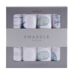 Ocean Friends Cotton Muslin Swaddle 4PK - Newcastle Classics 4454