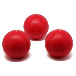 3 Inch Red Ball Candles (6Pc/Box)- Jeco Wholesale CBZ-019