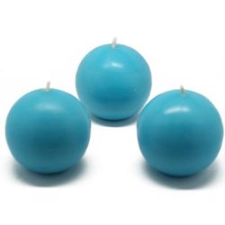 3 Inch Turquoise Ball Candles (6Pc/Box)- Jeco Wholesale CBZ-045
