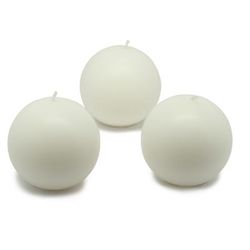 3 Inch White Ball Candles (6Pc/Box)- Jeco Wholesale CBZ-014