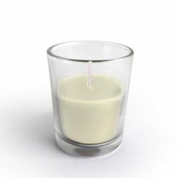 Ivory Round Glass Votive Candles (12Pc/Box)- Jeco Wholesale CVZ-018