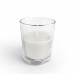 White Round Glass Votive Candles (12Pc/Box)- Jeco Wholesale CVZ-017