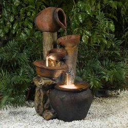 Pentole Pot Outdoor/Indoor Fountain With Illumination- Jeco Wholesale FCL031