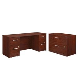 "Affirm 72" x 24" 4-File Double Ped Desk/Lat File - Sauder 430202"