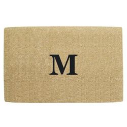 Monogrammed Brown Coir 22 x 36 Heavy Duty Door Mat - 22 inches x 36 inches