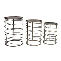 Set Of 3 Mirror End Table- Jeco Wholesale OF-ST013