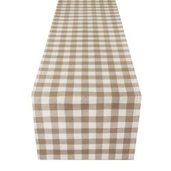 Buffalo Check Table Runner - 13-in x 48-in by Achim Home Décor in Taupe