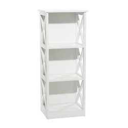 White Wood Traditional Shelving Unit, 40 " x 16 " x 12 " by Quinn Living in Light Brown