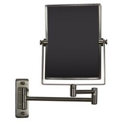 16.36-in. W Rectangle Stainless Steel Wall Mount Magnifying Mirror In Brushed Nickel Color - American Imaginations AI-20278