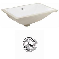 20.75-in. W CSA Rectangle Undermount Sink Set In White - Chrome Hardware - American Imaginations AI-20533