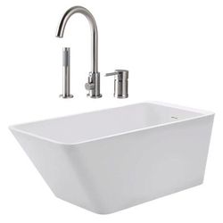 Randolph Morris Hannah 59 Inch Acrylic Contemporary Freestanding Bathtub Package RMBP17-59-BNF