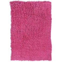 Flokati Fushcia Rug by Linon Home Décor in Fuschia (Size 5'W X 8'L)