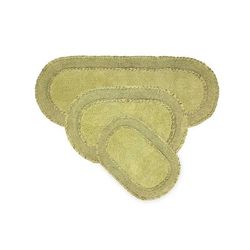 Double Ruffle 3 Piece Set Bath Rug Collection by Home Weavers Inc in Sage