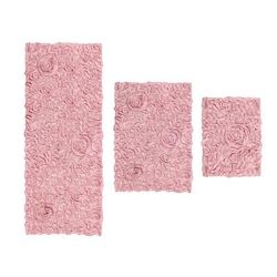 Bell Flower 3 Piece Bath Rug Collection by Home Weavers Inc in Pink