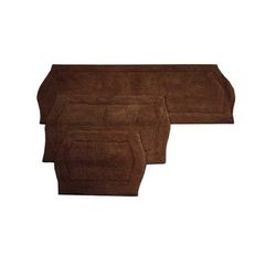 Waterford 3 Piece Set Bath Rug Collection by Home Weavers Inc in Chocolate