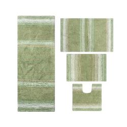 Gradiation 4-Pc. Set Bath Rug Collection by Home Weavers Inc in Sage