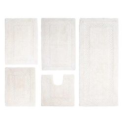 Classy Bathmat 5 Piece Bath Rug Collection by Home Weavers Inc in Ivory