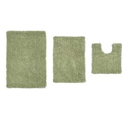 Fantasia 3 Piece Set Bath Rug Collection by Home Weavers Inc in Sage