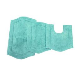 Waterford 3-Pc. Set Bath Rug Collection by Home Weavers Inc in Turquoise