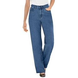 Plus Size Women's Perfect Relaxed Cotton Jean by Woman Within in Medium Stonewash (Size 20 T)