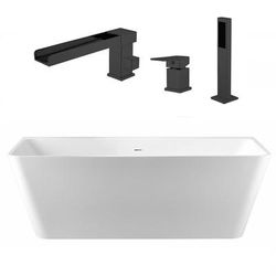 Randolph Morris Axton 59 Inch Acrylic Double Ended Freestanding Bathtub and Faucet Package RMBP39-59-MBF5