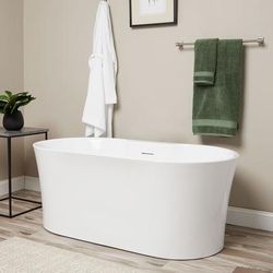 Randolph Morris Una 67 Inch Acrylic Double Ended Freestanding Tub RMD56P-PN