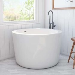 Randolph Morris Kyoto 41 Inch Acrylic Round Japanese Soaking Tub RMJ7-PB