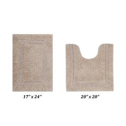 Lux Collectionis Bath Mat Rug 2 Piece Set (17" x 24" | 20" x 20") by Better Trends in Sand