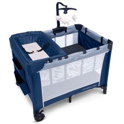 LX Deluxe Portable Baby Play Yard With Removable Bassinet and Changing Table in Midnight - Delta Children 26201-2227