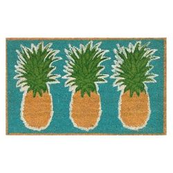 "Liora Manne Natura Pineapples Outdoor Mat Aqua 18"x30" - Trans Ocean Import Co NTR12203504"