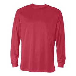 Badger Sport 4104 Adult B-Core Long-Sleeve Performance Top in Red size Large | Polyester BG4104